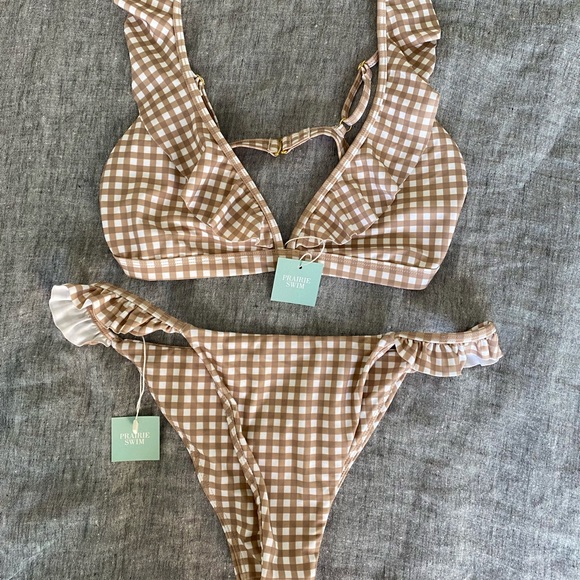NWT Prairie Swim Montauk Bikini Summer Gingham Size M - Picture 4 of 5